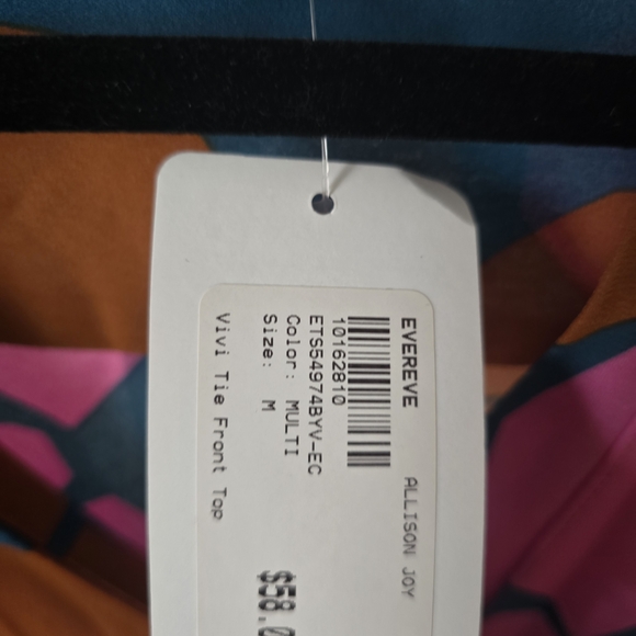 Alison Joy VIVI Sleeveless Pink and Brown Tie Front Blouse - Picture 4 of 4